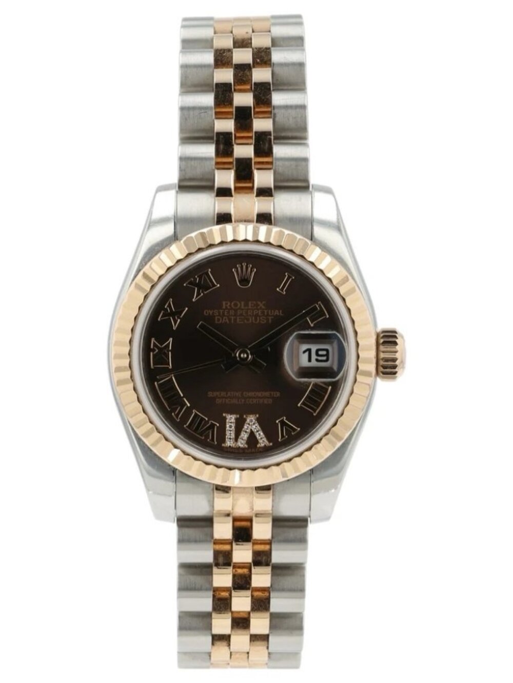 Rolex Datejust Ladies 26mm Rose Gold Steel Automatic Diamond Watch